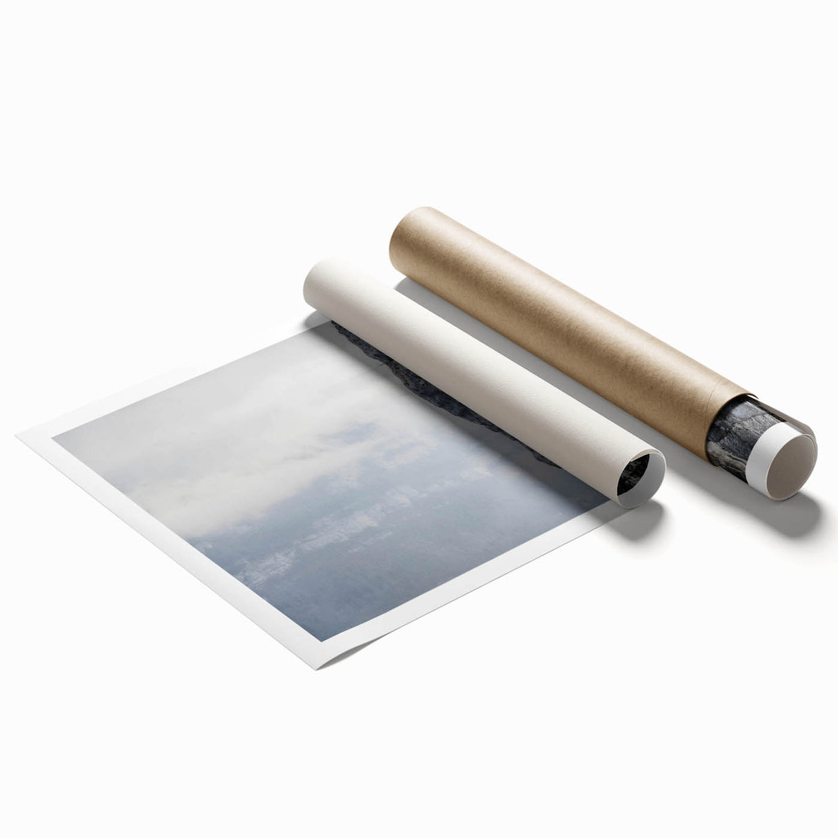 Rolled print showcasing a stunning abstract landscape with vibrant colors and intricate rock formations, perfect for modern home decor or art enthusiasts.