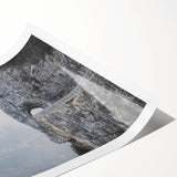 Rolled print showcasing a stunning abstract landscape design with vibrant colors and intricate rock formations, perfect for modern home decor and artistic enhancement.