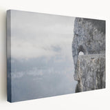 Stretched canvas wall art showcasing a serene landscape with vibrant rock formations and natural textures, ideal for enhancing modern home decor and creating a calming atmosphere.