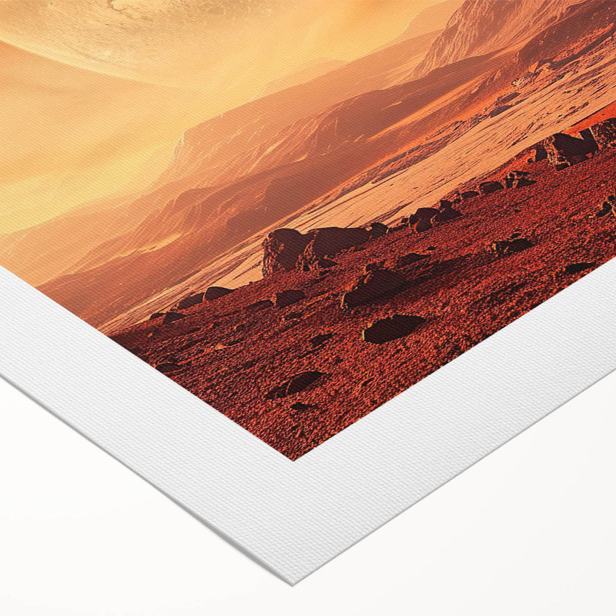 Abstract landscape wall art on rolled canvas showcasing vibrant colors and textured details, ideal for modern home decor and artistic interiors.