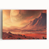 Stretched canvas featuring a vibrant landscape design with rocks and natural elements, ideal for home decor, enhancing living spaces with artistic flair.