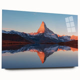 Acrylic glass wall art showcasing a stunning landscape design with textured rocks, side view display highlighting vivid colors and intricate details, perfect for home decor.