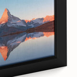 Close-up of a framed canvas wall art piece showcasing a vibrant landscape design with rocks, featuring rich colors and intricate textures, ideal for home decor.