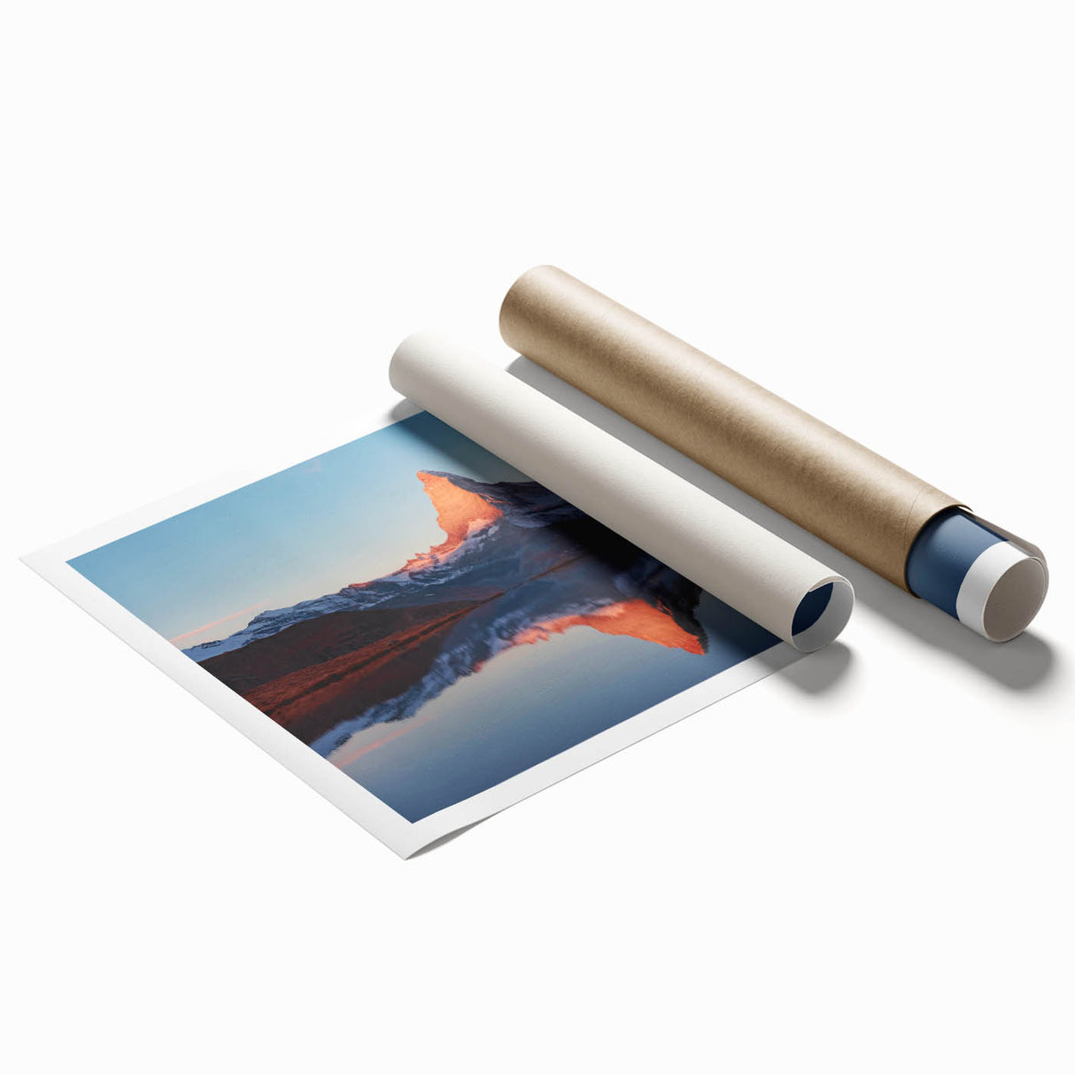 Stunning rolled print of abstract landscape rocks wall art, showcasing earthy tones of brown and gray, ideal for modern home decor, securely packaged in a protective tube.