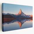 Stretched canvas wall art featuring a vibrant landscape design with colorful rocks and serene natural elements, displayed from a side view to highlight its depth and texture. Ideal for home decor enthusiasts seeking unique, nature-inspired artwork.