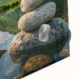 Close-up of a stunning acrylic wall art piece showcasing a vibrant landscape design with intricate rock formations, ideal for modern home decor. Perfect for nature enthusiasts seeking to enhance their interior spaces with artistic elements.