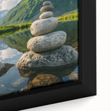 Framed canvas art showcasing a close-up of a striking rock landscape design, featuring earthy tones and intricate textures, perfect for modern home decor.