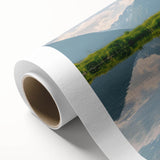 Vibrant rolled canvas wall art showcasing a stunning landscape with majestic rocks and serene natural elements, perfect for home decor or office spaces.