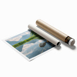 Stylish rolled print of abstract landscape wall art showcasing vibrant colors and intricate rock formations, ideal for modern home decor. Suitable for framing.