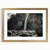 Framed wall art showcasing a stunning landscape of rocks, featuring a gold mat and elegant frame, ideal for enhancing home decor with natural beauty.