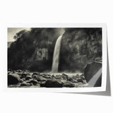 Colorful abstract landscape wall art featuring vibrant rock formations and a serene sky, designed for modern home decor, rolled for easy framing and display.