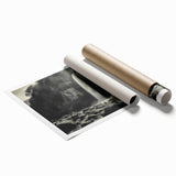 Abstract landscape wall art print featuring vibrant colors and intricate rock formations, rolled for easy shipping and display. Perfect for adding a modern touch to any space.