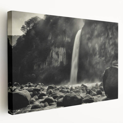 Stretched canvas wall art showcasing a vibrant landscape design with intricate rock formations, ideal for modern home decor. Perfect for adding a natural touch to any room.