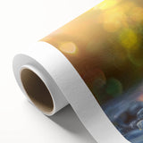 Vibrant rolled canvas showcasing an abstract landscape design with colorful rocks, ideal for modern home decor, rolled for easy shipping and display.