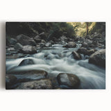 Stretched canvas wall art showcasing a vibrant landscape design with textured rocks and earthy tones, perfect for enhancing modern home decor aesthetics.