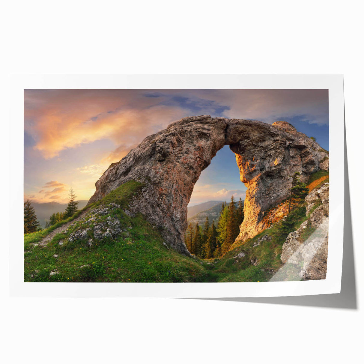 Vibrant rolled print of abstract rocky landscape wall art, showcasing rich earthy tones and intricate details, perfect for modern home decor.