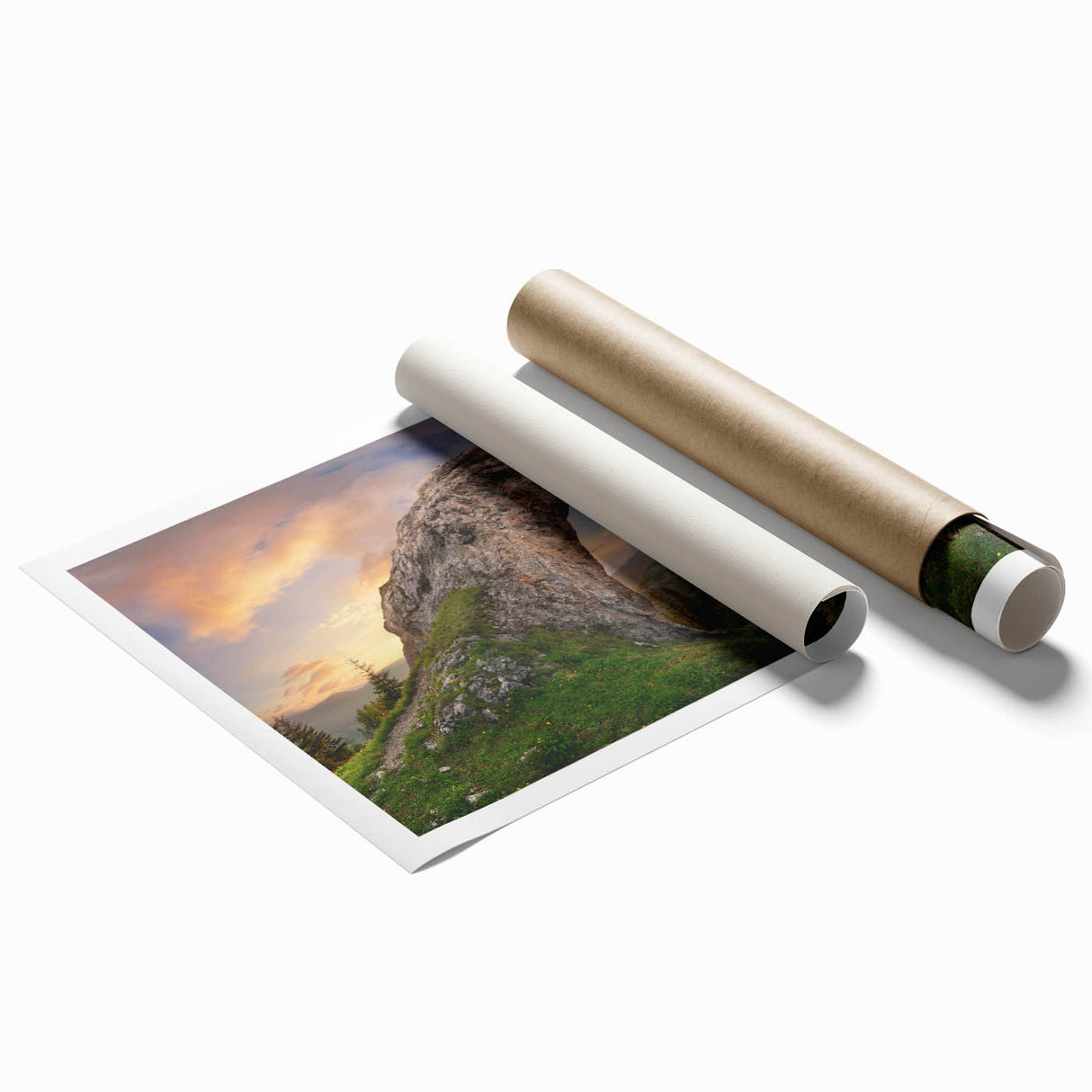Rolled print showcasing a serene landscape of vibrant rocks and earthy tones, perfect for home decor. Ideal for enhancing living spaces or offices.