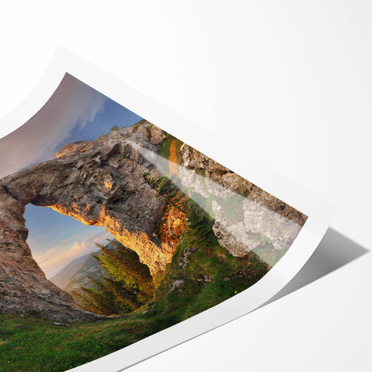 Vibrant rolled print of abstract rock landscapes, showcasing intricate textures and natural hues, ideal for modern home decor and art enthusiasts.