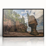 Framed acrylic wall art featuring a vibrant landscape with textured rocks, set against a sleek black frame, ideal for modern decor. Perfect for enhancing living spaces.