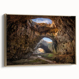 Framed canvas wall art showcasing a stunning landscape design with rocks, set in a gold frame, perfect for enhancing modern home decor. The artwork captures vibrant colors and intricate details, adding elegance to any interior space.
