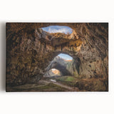 Stretched canvas wall art showcasing a vibrant landscape design with rocks and vivid colors, perfect for enhancing modern home decor.