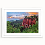 Framed wall art featuring a serene landscape design with rocks and natural elements, presented in a white matting and frame, ideal for home decor enhancement.