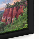 Close-up of a framed canvas wall art piece showcasing an intricate design of colorful abstract rocks, perfect for enhancing modern home decor.