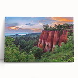 Stretched canvas wall art showcasing a serene landscape with rugged rocks and vibrant colors, perfect for enhancing modern home decor. This piece adds a touch of nature-inspired elegance to any room.
