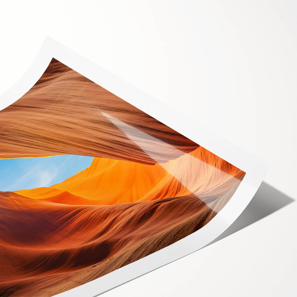 Colorful abstract wall art print showcasing layered rocks and landscapes, designed for home decor, rolled and ready for framing, capturing natural beauty and texture.
