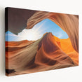 Stretched canvas wall art showcasing a serene landscape with intricate rock formations and vibrant colors, ideal for enhancing modern home decor.