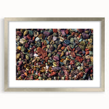 Framed wall art showcasing a stunning landscape with rocky formations, featuring a silver mat for an elegant touch, perfect for home decor enhancement.