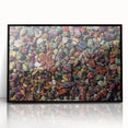 Framed acrylic wall art showcasing a striking landscape of textured rocks, featuring a sleek black frame, ideal for modern decor. Perfect for enhancing living spaces.