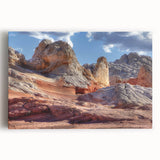 Stretched canvas wall art showcasing a vibrant abstract landscape design with bold colors, perfect for modern home decor. Ideal for adding a touch of elegance and creativity to living spaces.