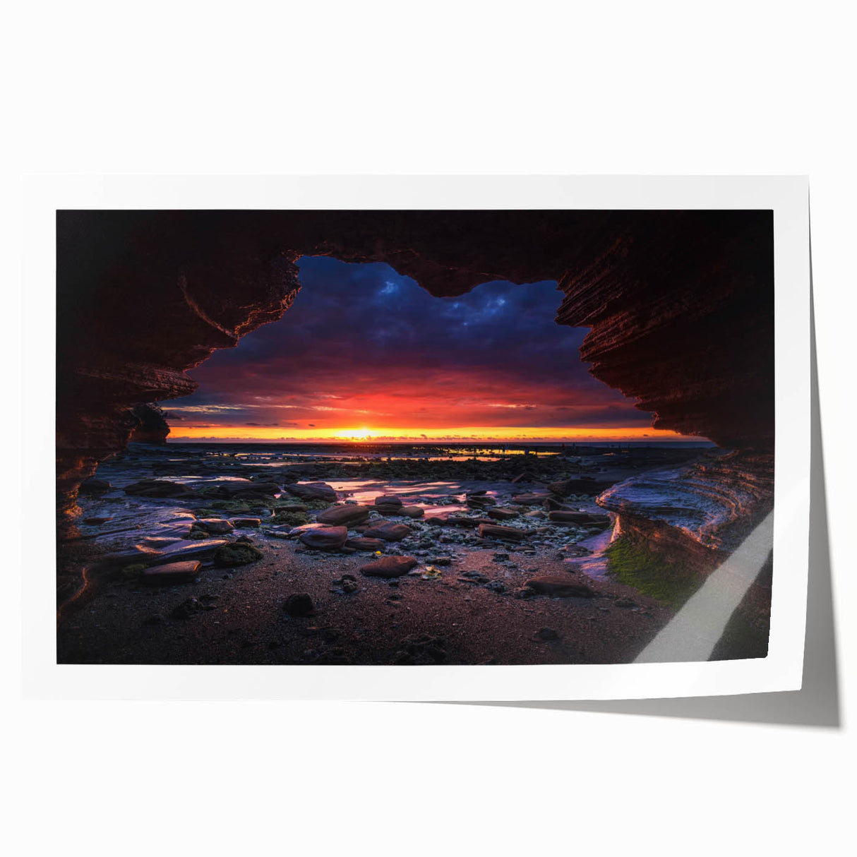Abstract landscape wall art collection showcasing vibrant rock formations and earthy tones, printed on high-quality canvas for modern home decor. Ideal for enhancing contemporary interiors.