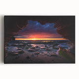 Stretched canvas wall art showcasing a vibrant landscape with rocky formations, ideal for modern home decor. Perfect for adding natural beauty to living spaces.