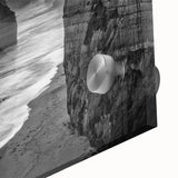 Close-up of a vibrant acrylic glass wall art design showcasing a seascape with waves and blue hues, perfect for modern home decor. Ideal for coastal-themed interiors.