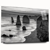 Acrylic glass wall art from the Landscapes & Seascapes collection, showcasing vibrant coastal scenery with rich blues and greens, displayed in a side view without pins.