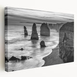 Stretched canvas wall art showcasing a serene seascape design with vibrant blues and soft whites, ideal for coastal-themed decor. Perfect for adding tranquility to any room.