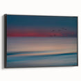 Framed canvas wall art collection featuring stunning seascapes and landscapes in vibrant colors, displayed in a sleek black frame, ideal for modern home decor.