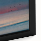 Framed canvas wall art showcasing a vibrant seascape design with blue and green hues, perfect for coastal decor. Ideal for adding a serene atmosphere to living spaces.