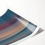 Rolled print of a serene seascape design featuring soft blue and teal waves, perfect for coastal-themed decor, elegantly packaged in a protective tube.