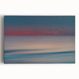 Stretched canvas wall art showcasing a vibrant seascape design with rich blues and greens, perfect for enhancing coastal-themed interiors.