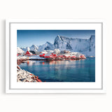 Elegant white-framed wall art featuring a serene seascape design, showcasing calming ocean waves and soft pastel hues, perfect for coastal-themed decor.