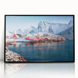 Framed acrylic wall art showcasing a vibrant seascape design with a black frame, perfect for modern home decor. Ideal for adding coastal charm to any space.