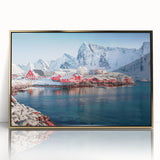 Framed acrylic wall art featuring a stunning seascape design with vibrant blues and gold accents, perfect for enhancing modern home decor. This artwork captures the essence of coastal beauty, ideal for living rooms or office spaces.