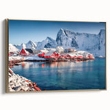 Framed canvas wall art from the Landscapes & Seascapes collection, showcasing a serene ocean view with golden accents, perfect for enhancing home decor.