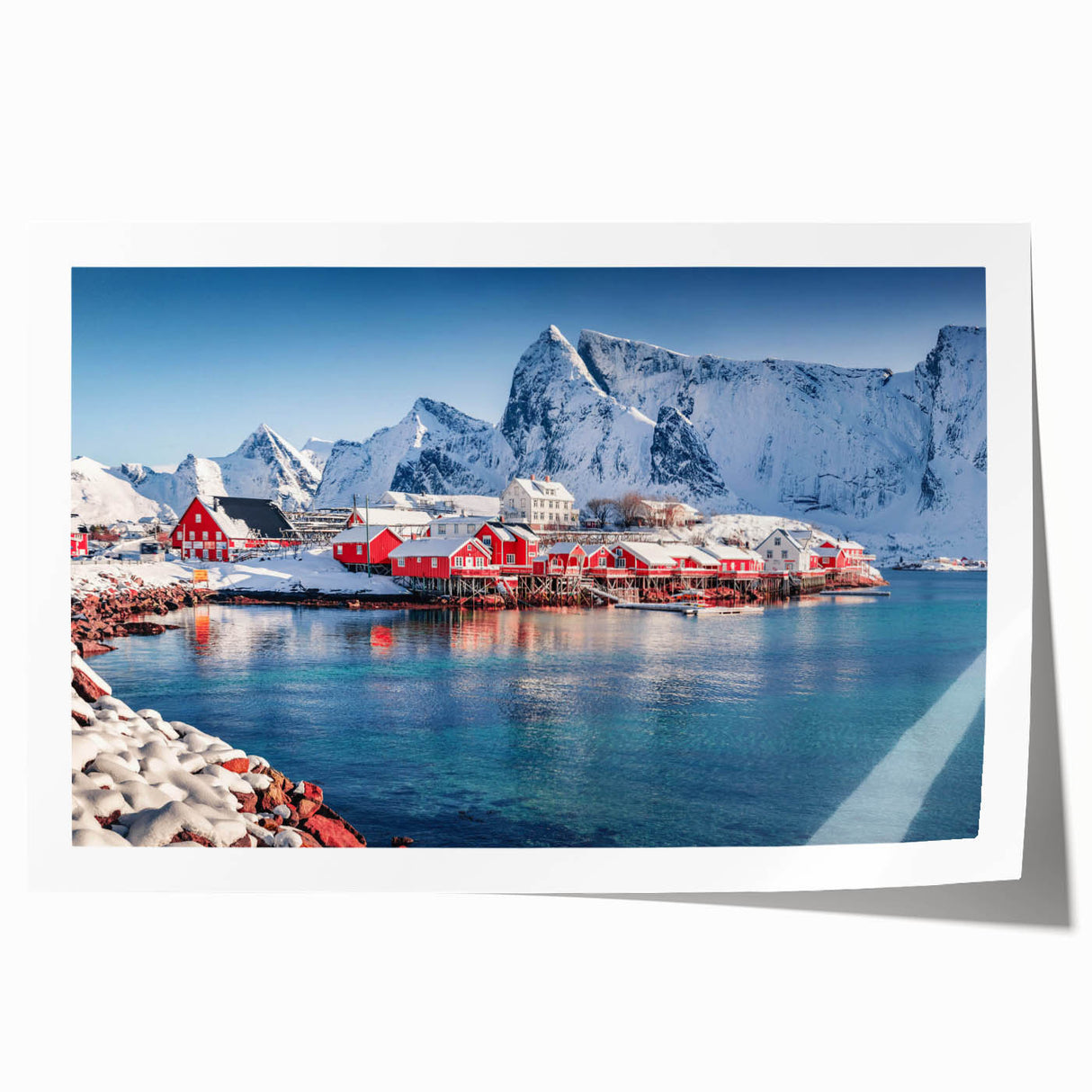 Vibrant rolled print showcasing a serene seascape with soft waves and sunset hues, elegantly packaged in protective cardboard for wall art enthusiasts.