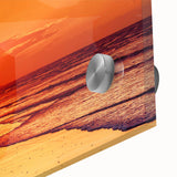 Close-up of a vibrant acrylic wall art piece showcasing a serene seascape design with intricate details, ideal for home decor and coastal themes.