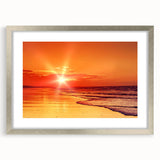 Framed silver wall art collection showcasing vibrant landscapes and seascapes, designed to enhance home decor with elegant imagery and modern style.