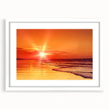 Framed wall art collection showcasing serene seascapes with a white mat, perfect for home decor. Ideal for creating a calming atmosphere in any room.